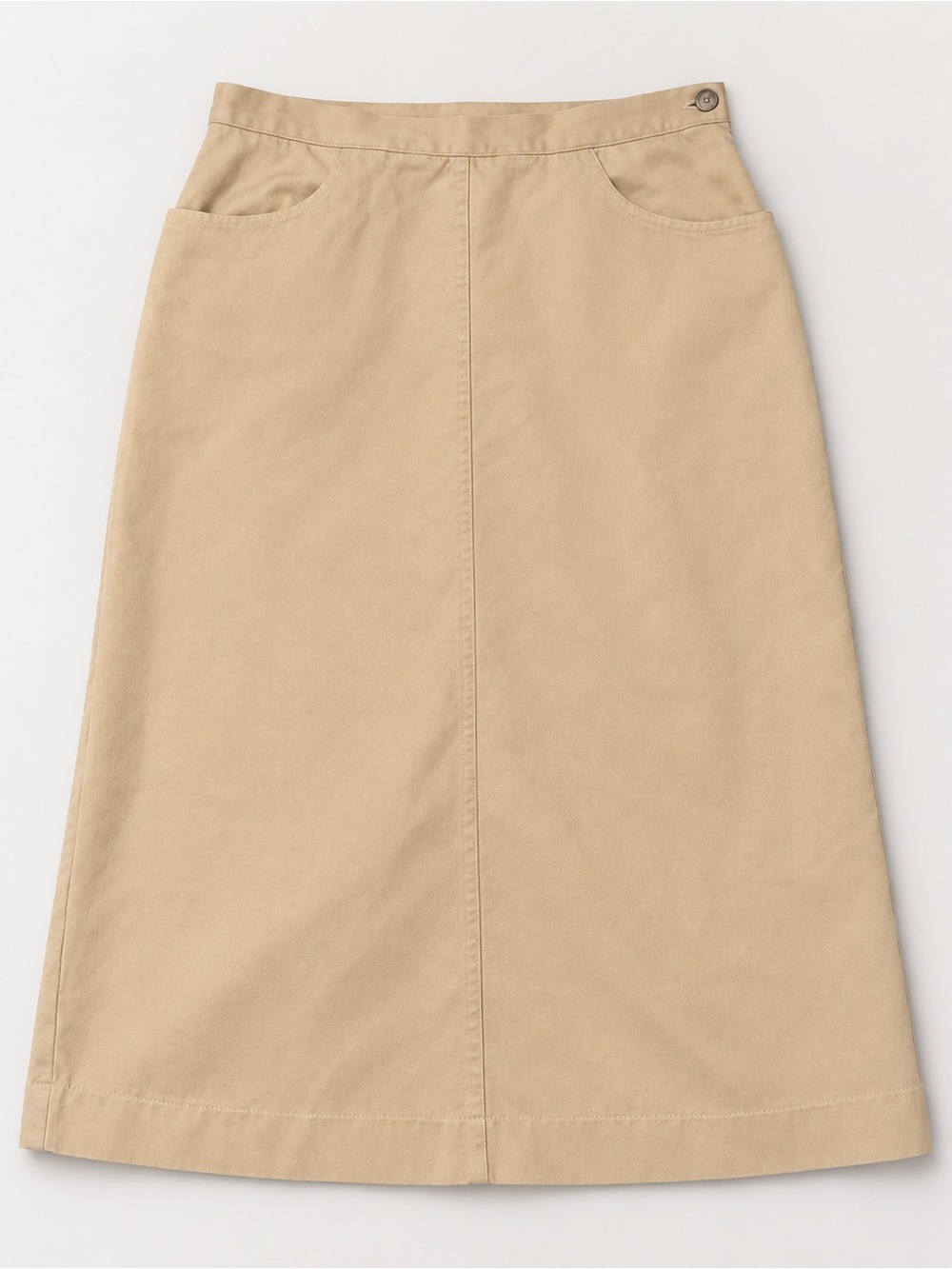 Jones New York Beige Midi A-Line Skirt with Front Seam